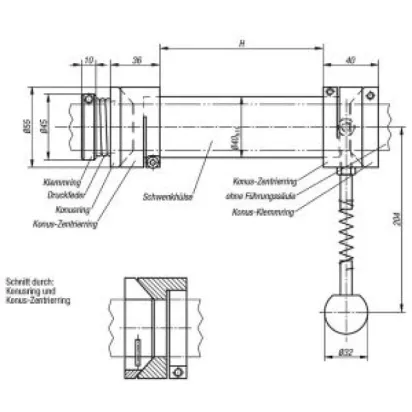 Norelem Schwenksystem Stahl H=426