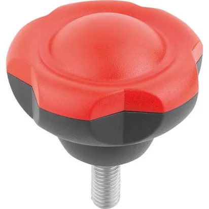 Kipp Novo.Grip Klemmgriff D=50 M10x30 Deckel verkehrsrot Edelstahl