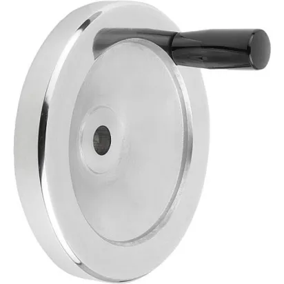 Kipp Scheibenhandrad Alu feststehender Griff ohne Nut, D1=80, D2=10