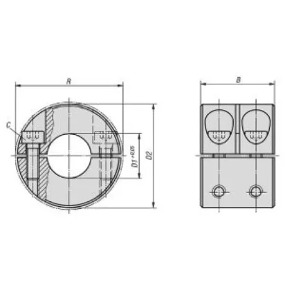Norelem Klemmring geteilt breit Edelstahl D1=10