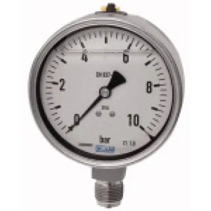 Riegler Glyzerinmanometer CrNi-Stahl, E-Skala