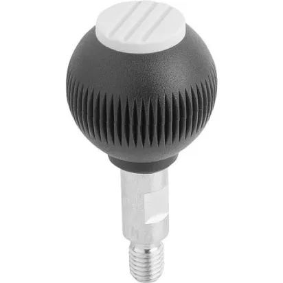 Kipp Novo.Grip Griffkugel drehbar Gr. 4 D=50, M12x20, Deckel lichtgrau