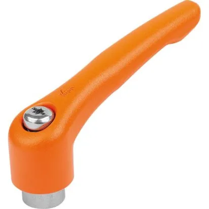 KIPP KLEMMHEBEL GR. 2 M06, ZINK ORANGE RAL2004 STRUKTURMATT, KOMP: EDELSTAHL