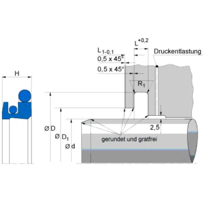 Freudenberg Doppelabstreifer PT2 150x172,2x13,5x11,1 PTFE B602/FKM