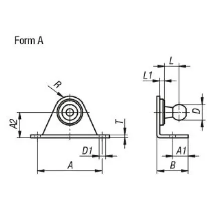 Norelem Winkelbeschlag, Form A Stahl D=8