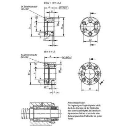Norelem Stellmutter, D1=32, D=M14x1,5