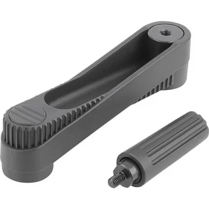 Kipp Novo.Grip Handkurbel zyl. Griff drehbar Gr. 1, A=80, D=10h7 Nabennut 3p9