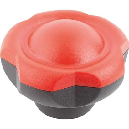 Kipp Novo.Grip Klemmgriff D=63 M12 Deckel verkehrsrot Edelstahl