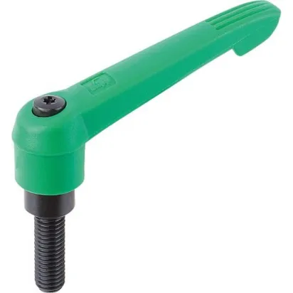 KIPP KLEMMHEBEL GR. 5 M16X50, KUNSTSTOFF GRÜN RAL6032, KOMP: STAHL