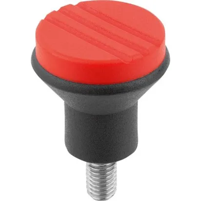 Kipp Novo.Grip Pilzknopf Gr. 2 M6x15 Deckel verkehrsrot Edelstahl