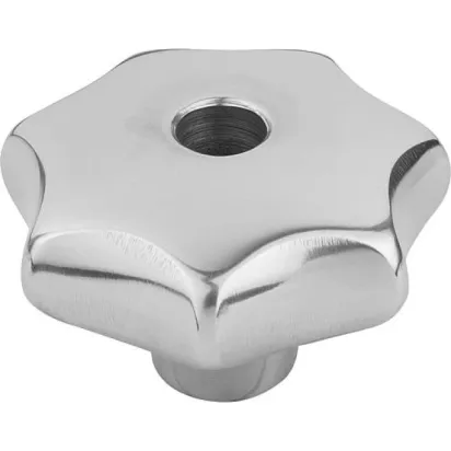 Kipp Sterngriff Form B, D1=80, D4=16h7 Alu, poliert
