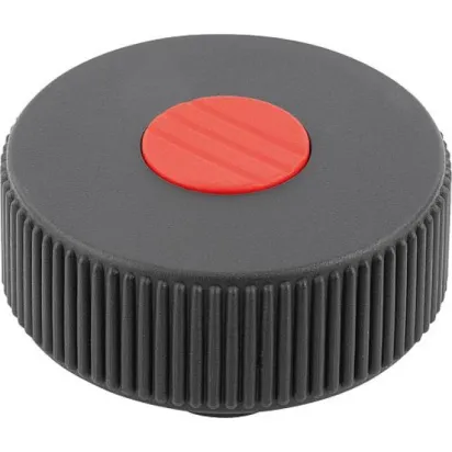 Kipp Novo.Grip Rändelrad Gr. 2 Form H D=50, D3=8, Deckel verkehrsrot