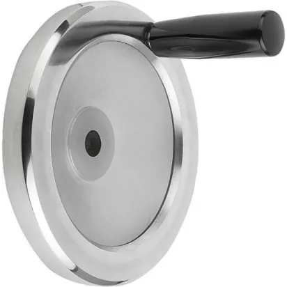 Kipp Scheibenhandrad Alu drehbarer Griff ohne Nut, D1=200, D2=18