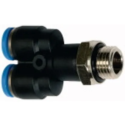 Riegler Y-Steckverschraubung »Blaue Serie« drehbar G3/8
