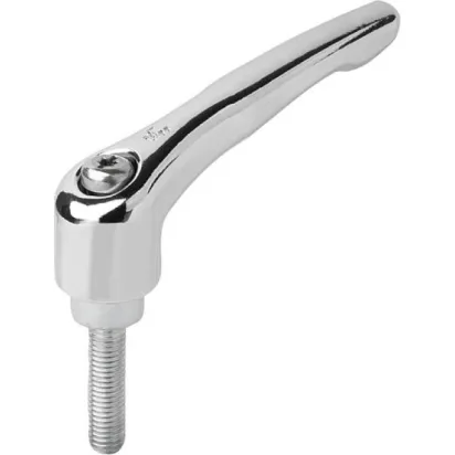 KIPP KLEMMHEBEL GR. 3 M08X45, ZINK SILBER HOCHGLANZVERCHROMT, KOMP: STAHL