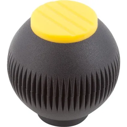 Kipp Novo.Grip Griffkugel Gr. 4 Edelstahl D=50, M12, Deckel rapsgelb