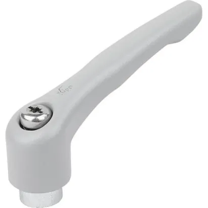 KIPP KLEMMHEBEL GR. 5 M12 ZINK GRAU RAL7040 STRUKTURMATT, KOMP: STAHL BLAU-PASSIV.