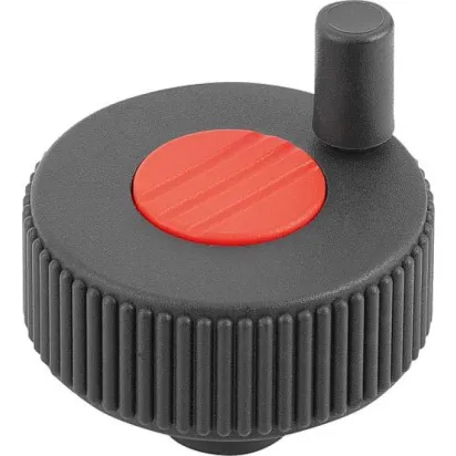Kipp Novo.Grip Positionierrad Gr. 1 Form M D=40, D1=6, Deckel verkehrsrot