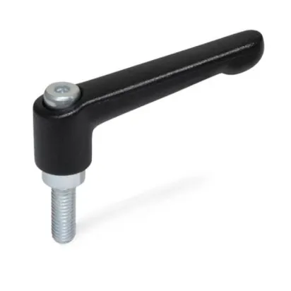Ganter Verstellbare Klemmhebel, Schwarz GN300.2-45, Schraube Stahl verzinkt