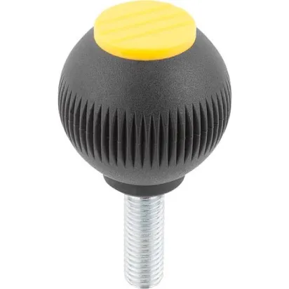Kipp Novo.Grip Griffkugel Gr. 1 Edelstahl D=25, M6x20, Deckel rapsgelb