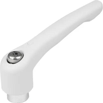 KIPP KLEMMHEBEL GR. 5 M12 ZINK GRAU RAL7035 STRUKTURMATT, KOMP: STAHL BLAU-PASSIV.