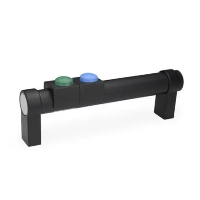 Ganter Rohrgriffe, gerade, Schwarz, 2 Taster GN331