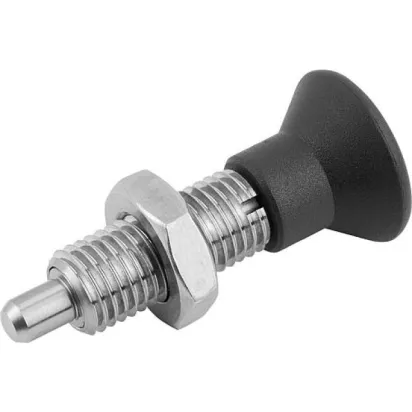 Kipp Arretierbolzen Gr. 5 Form H Edelstahl Arretierstift gehärtet verläng. Hub