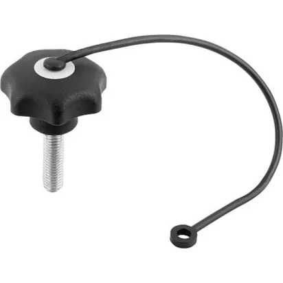 Kipp Sterngriff D1=25 M6x45 mit S.Band Form LS, Deckel lichtgrau