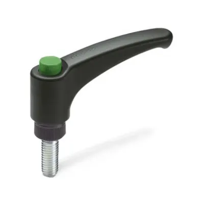 Ganter Verstellbare Klemmhebel GN603-108, grün, RAL 6017, glänzend