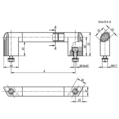 Kipp Novo.Grip Bighand A=250, Variante 3 rubinrot ral 3003