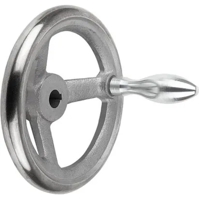Kipp Handrad DIN950, GG feststellbarer Griff mit Nut, D1=180, D2=18