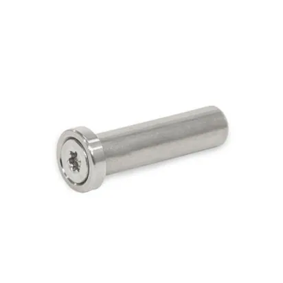 Ganter Bolzen, Edelstahl GN2342-NI-12, mit Bundscheibe, ohne Querbohrung