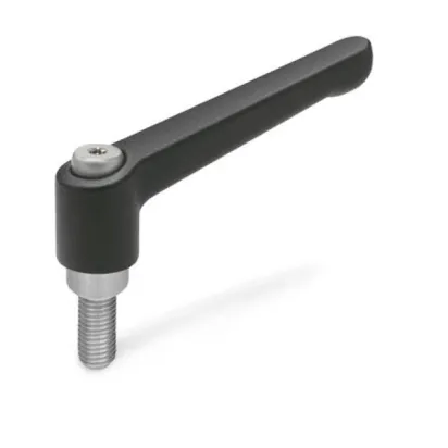 Ganter Verstellbare Klemmhebel, Edelstahl, Schwarz GN300.1-30