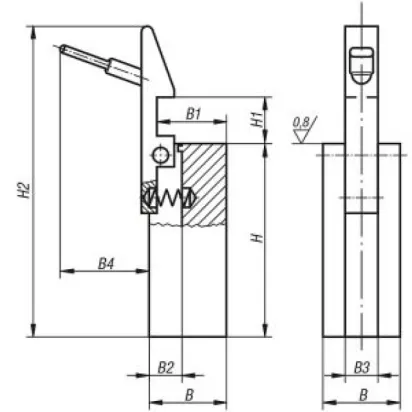 Norelem Verschlussteil H=100