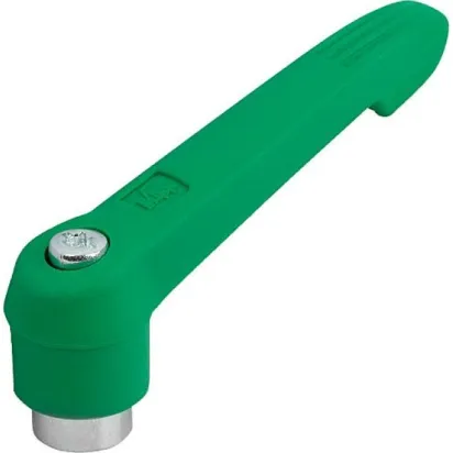 KIPP KLEMMHEBEL GR. 5 M12, KUNSTSTOFF GRÜN RAL6032, KOMP: STAHL BLAU-PASSIVIERT