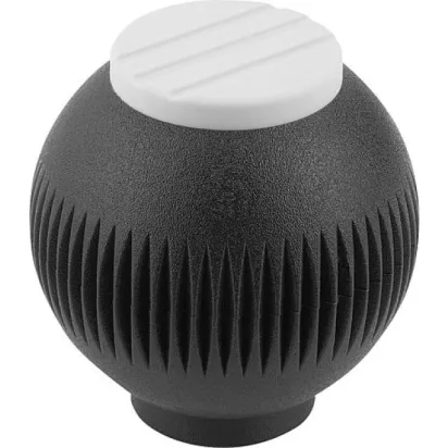 Kipp Novo.Grip Griffkugel Gr. 2 Edelstahl D=32, M8, Deckel lichtgrau