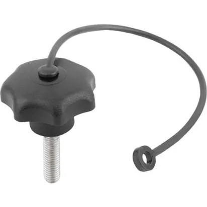 Kipp Sterngriff D1=40 M8x30 mit S.Band Form LS, Edelstahl