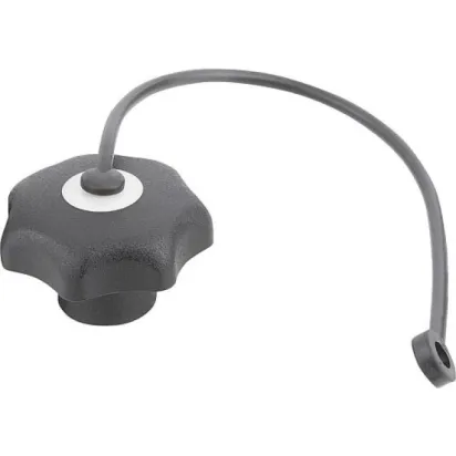 Kipp Sterngriff D1=63 M12 mit S.Band Form KS, Deckel lichtgrau, Edelstahl