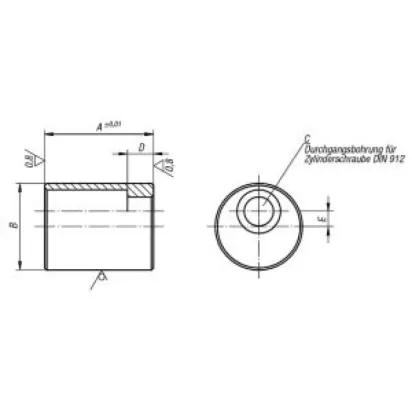 Kipp Stützkörper exzentrisch B=50, A=125 für Schraube M16