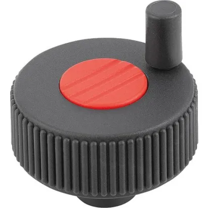 Kipp Novo.Grip Positionierrad Gr. 2 Form H D=50, D1=6, Deckel verkehrsrot