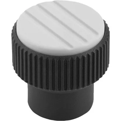 Kipp Novo.Grip Rändelknopf Gr. 3 M8 Deckel lichtgrau Edelstahl