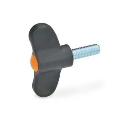 Ganter Flügelschrauben GN633, orange, RAL 2004, matt