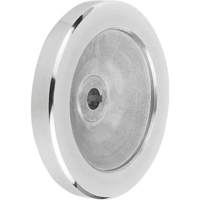 Kipp Scheibenhandrad Alu ohne Griff mit Nut, D1=140, D2=14