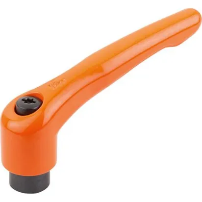 KIPP KLEMMHEBEL GR. 1 M06 ZINK ORANGE RAL2004 SEIDENMATT, KOMP: STAHL BRÜNIERT