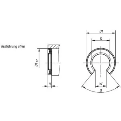 Norelem Vorsatzdichtungen D=30, Dichtring, offen