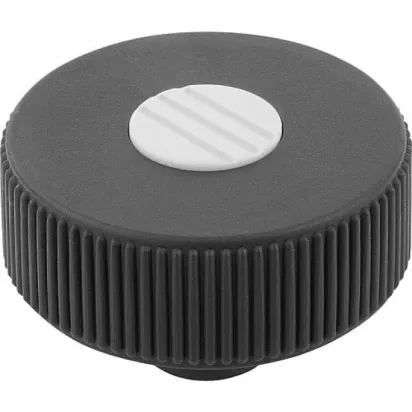 Kipp Novo.Grip Rändelrad Gr. 3 Form K D=63 M12, Deckel lichtgrau
