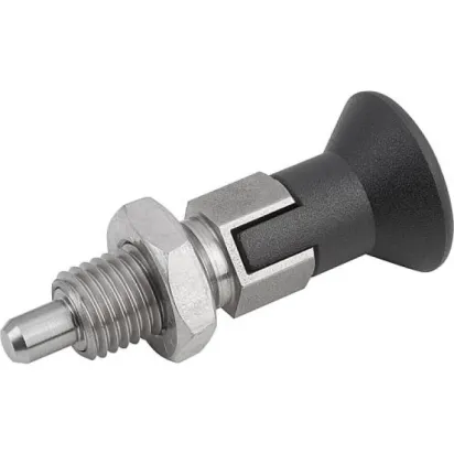 Kipp Arretierbolzen Gr. 1 Form D Edelstahl Arretierstift gehärtet verläng. Hub