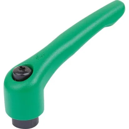 KIPP KLEMMHEBEL GR. 4 M12, ZINK GRÜN RAL6032 STRUKTURMATT, KOMP: STAHL BRÜNIERT