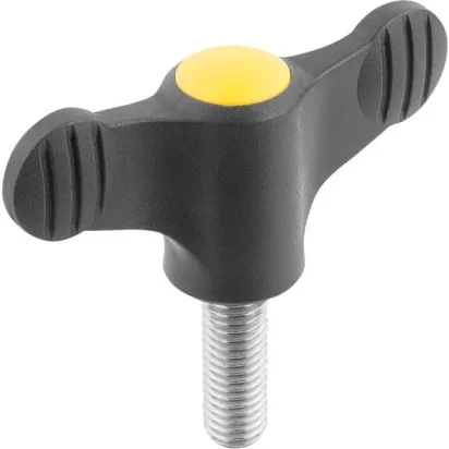Kipp Novo.Grip Flügelgriff M8x40 Edelstahl Deckel rapsgelb