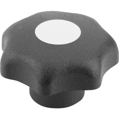 Kipp Sterngriff D1=25 M4 Form K, Deckel lichtgrau